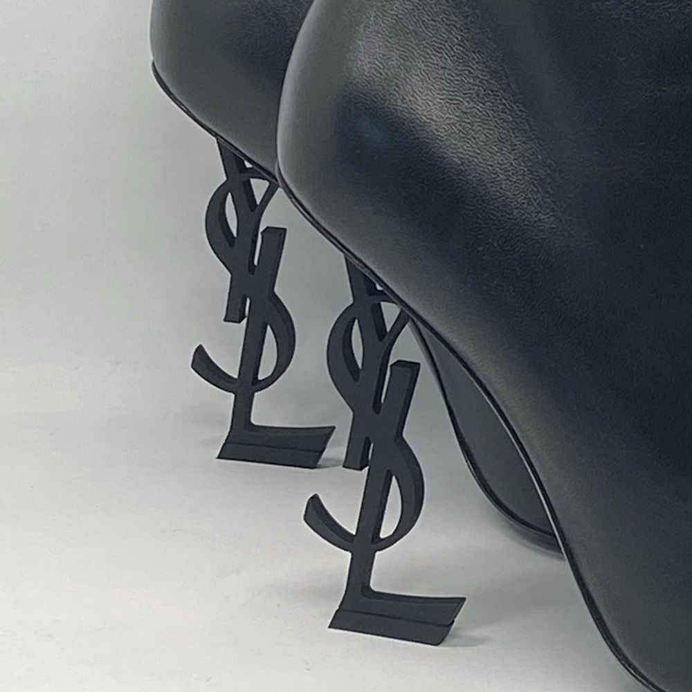 Saint Laurent Opyum Logo Leather Booties size 39.5 - Picture 10 of 16